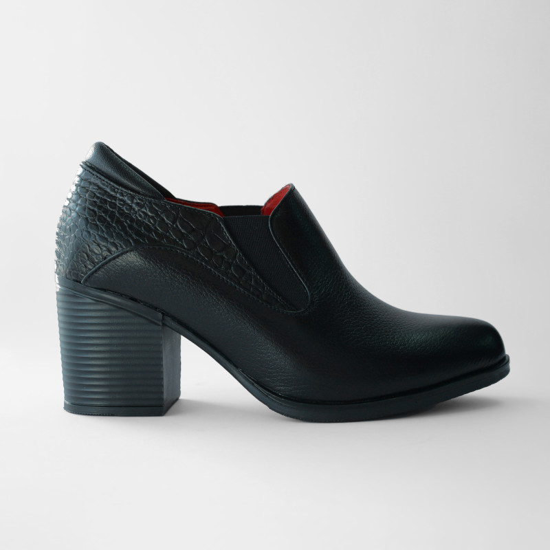 کفش چرم زنانه پاشنه پهن | کد 153