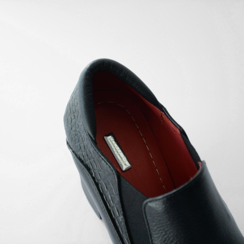 کفش چرم زنانه پاشنه پهن | کد 153
